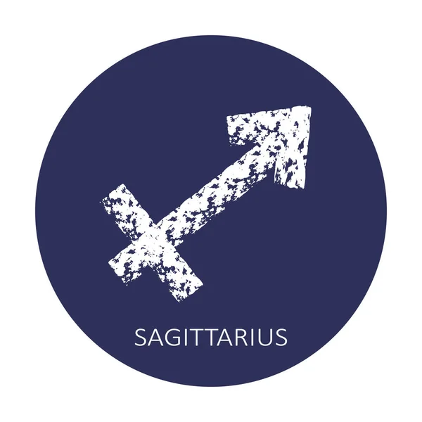 Zodiac Sign Sagittarius Isolated Dark Blue Background Zodiac Constellation Design — Vector de stock
