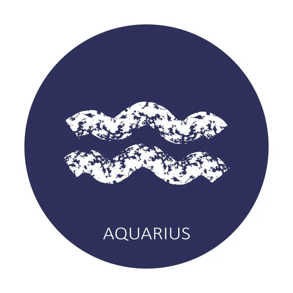 Zodiac Sign Aquarius Isolated Dark Blue Background Zodiac Constellation Design — Vector de stock