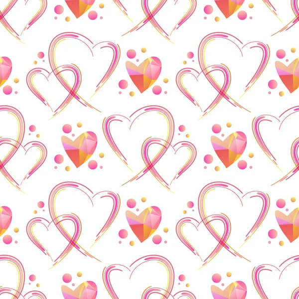 Seamless Pattern Valentines Hearts Vector Illustration Design Element Fabric Wallpaper — стоковый вектор