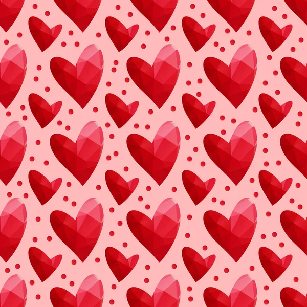 Patrón Sin Costuras Con Corazones San Valentín Ilustración Vectorial Elemento — Vector de stock