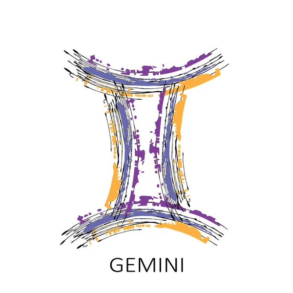 Burç Burcu Gemini Beyaz Arka Planda Izole Edilmiş Zodiac Takımyıldızı — Stok Vektör