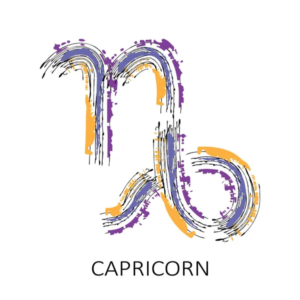 Burç burcu Oğlak, beyaz arka planda izole edilmiş. Zodiac takımyıldızı. Yıldız falı ve astrolojik tahminler için tasarım elemanı. Vektör illüstrasyonu.