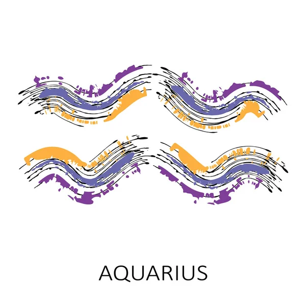 Zodiac Sign Aquarius Isolated White Background Zodiac Constellation Design Element — Stock Vector