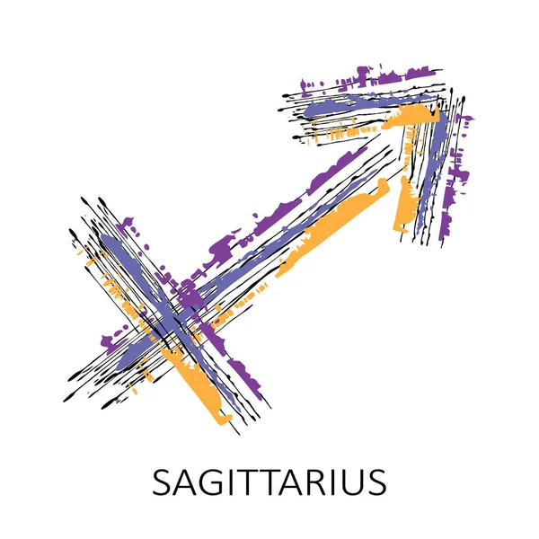 Ζώδιο Sagittarius Sagittarius Απομονώνονται Λευκό Φόντο Ζωδιακός Αστερισμός Στοιχείο Σχεδιασμού Εικονογράφηση Αρχείου