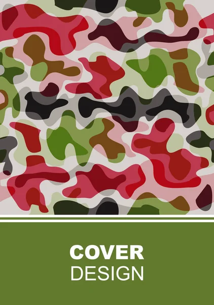 Disegno Astratto Colorato Notebook Copertina Del Libro Modello Camuffamento Illustrazione — Vettoriale Stock