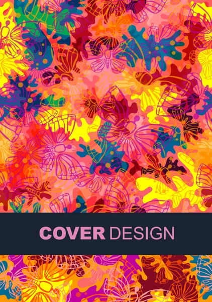 Caderno Colorido Abstrato Design Capa Livro Padrão Camuflagem Feminina Ilustração — Vetor de Stock