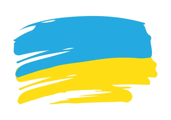 Zászló Ukrajna Elszigetelt Fehér Háttérrel Kézzel Rajzolt Stílus Vektor Illusztráció — Stock Vector