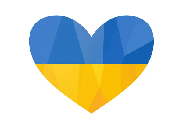 Duokolor Srdce Vlajkou Ukrajiny Izolované Bílém Pozadí Ručně Kreslený Styl — Stockový vektor