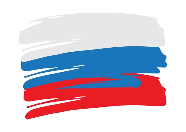 Bandera Rusia Aislada Sobre Fondo Blanco Estilo Dibujado Mano Ilustración Vector de stock