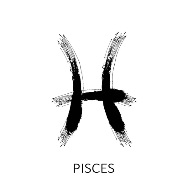 Zodiac Sign Pisces Isolated White Background Zodiac Constellation Design Element — Stock Vector