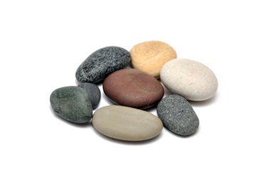 Beyaz arkaplanda taşlar