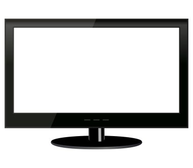 TV beyaz zemin üzerine