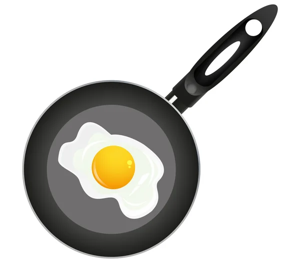 Pan Pancake Fried Eggs Isolated White Background Gradient Mesh Vector