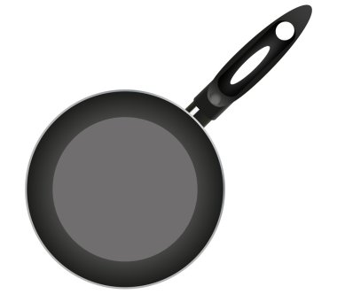 Beyaz bir arka plan üzerinde tava