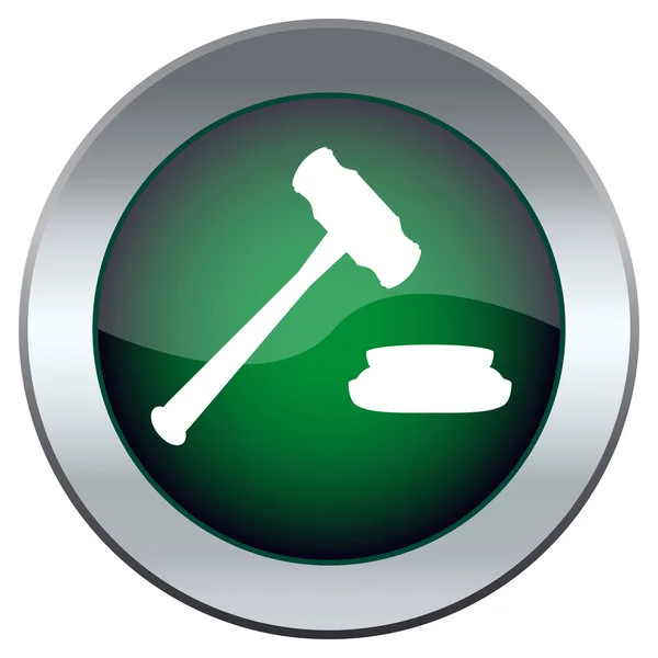 The button with the hammer judge — Stock Vector