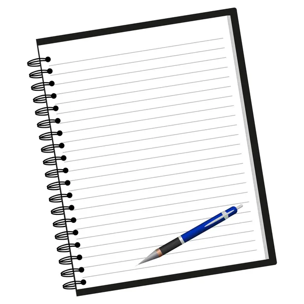 Notebook en pen — Stockvector