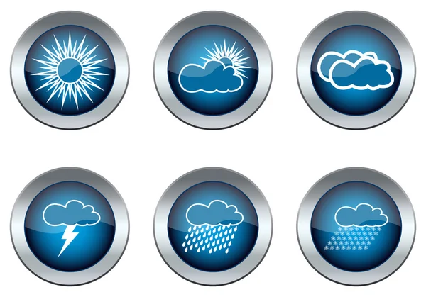 Weather set of buttons — Stock Vector