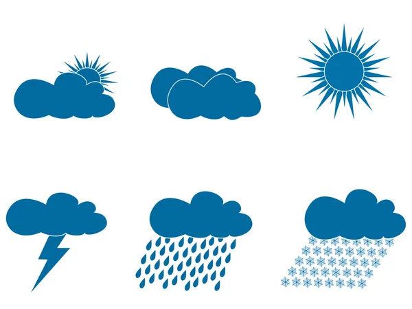 Symbole der Wettervorhersage — Stockvektor