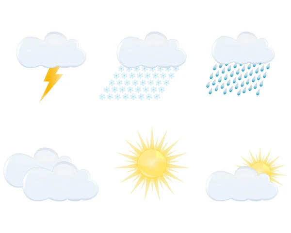 Symbole der Wettervorhersage — Stockvektor