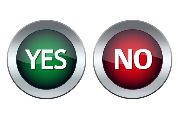 Button with the words yes and no — Stock Vector