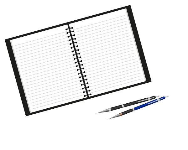 Notebook en pen — Stockvector