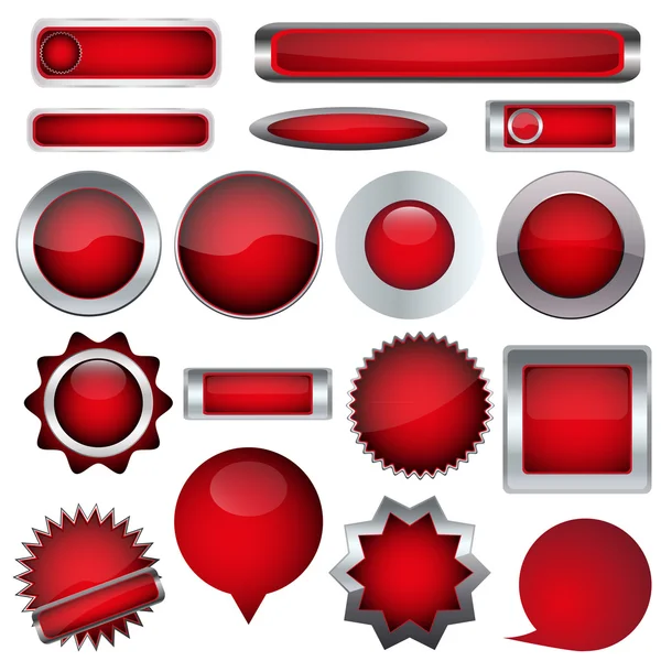 Conjunto de botones rojos — Archivo Imágenes Vectoriales