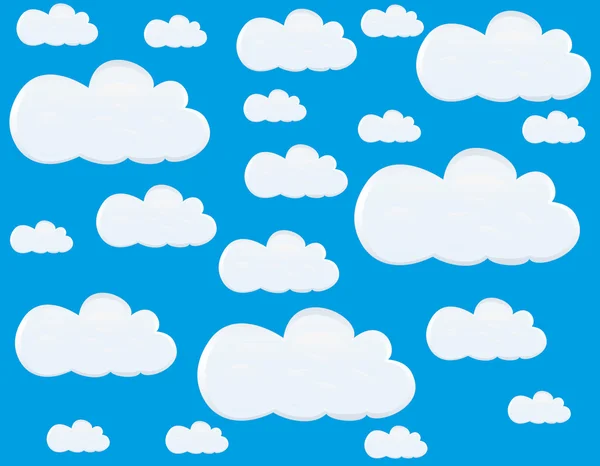 Wolken in de blauwe lucht — Stockvector