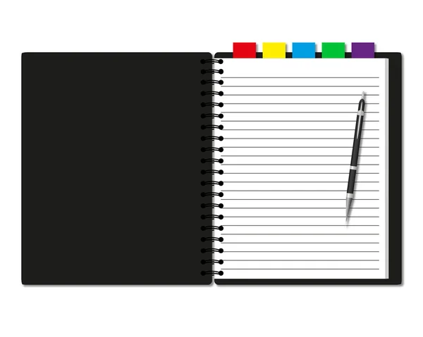 Caderno e caneta —  Vetores de Stock