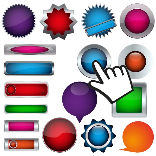 Set of buttons and a cursor — Stock Vector