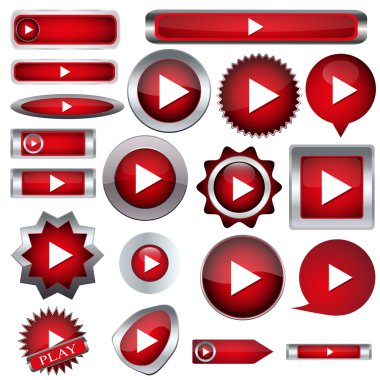 oynamak için kırmızı düğme kümesi