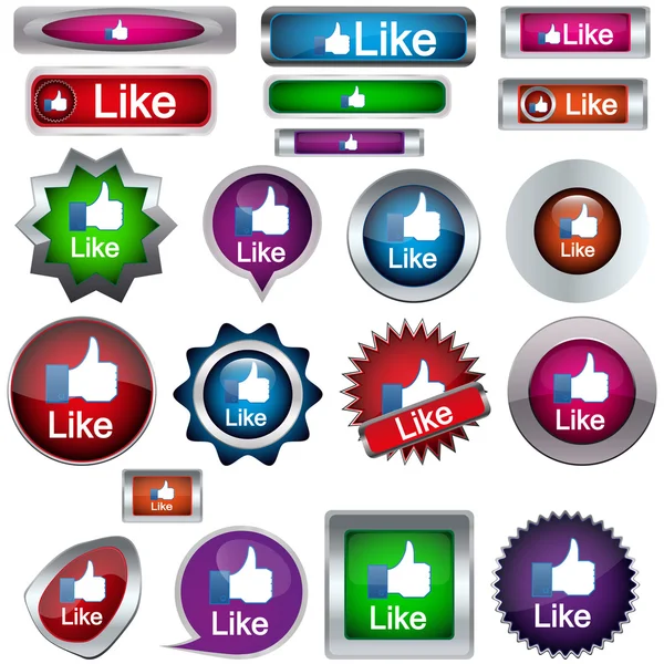 Botões com ícones como — Vetor de Stock