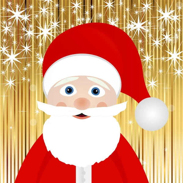 Père Noël sur un fond d'or — Image vectorielle
