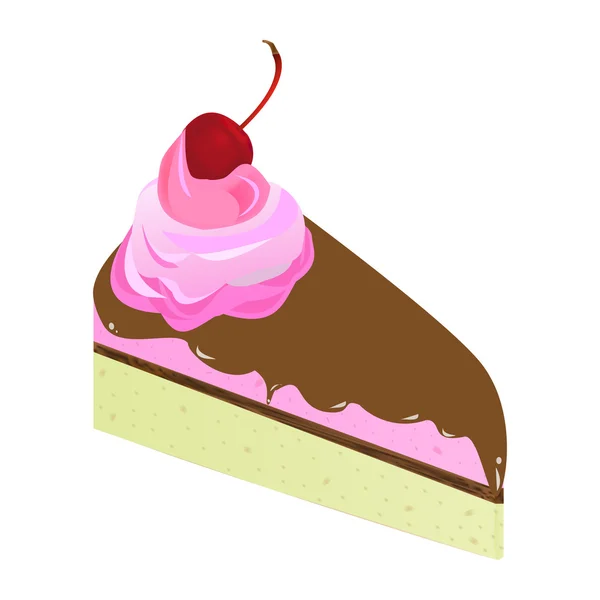 Čokoládový dort s třešněmi — Stockový vektor