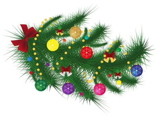 Gekleed kerstboom — Stockvector