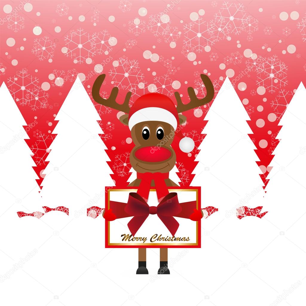 Christmas reindeer with banners