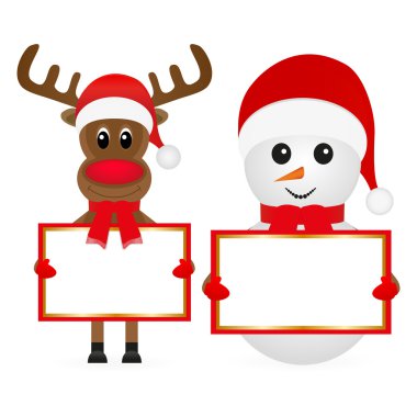 Noel reindeer ve kardan adam
