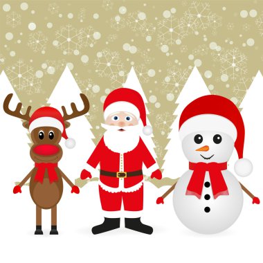kardan adam, Noel Baba ve Noel reindeer