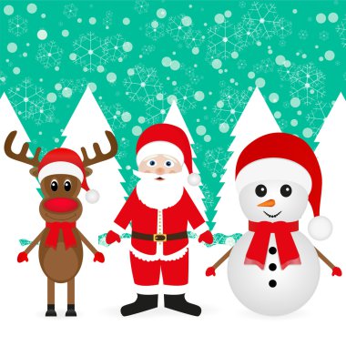 Noel Baba, Noel reindeer ve kardan adam