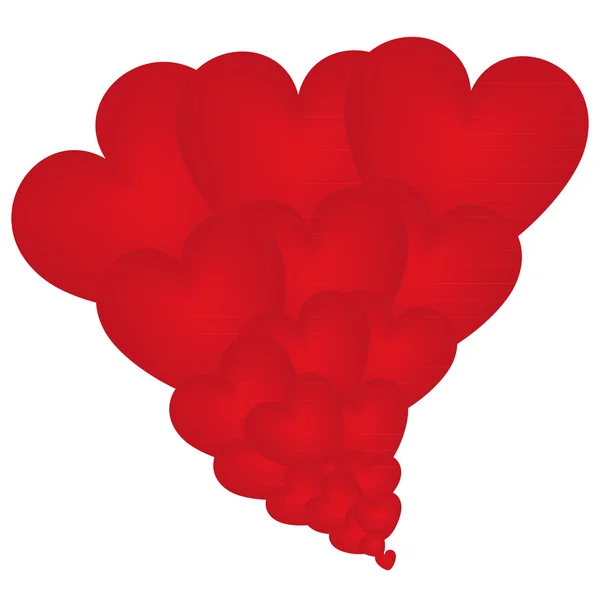 Ensemble de cœurs rouges — Image vectorielle