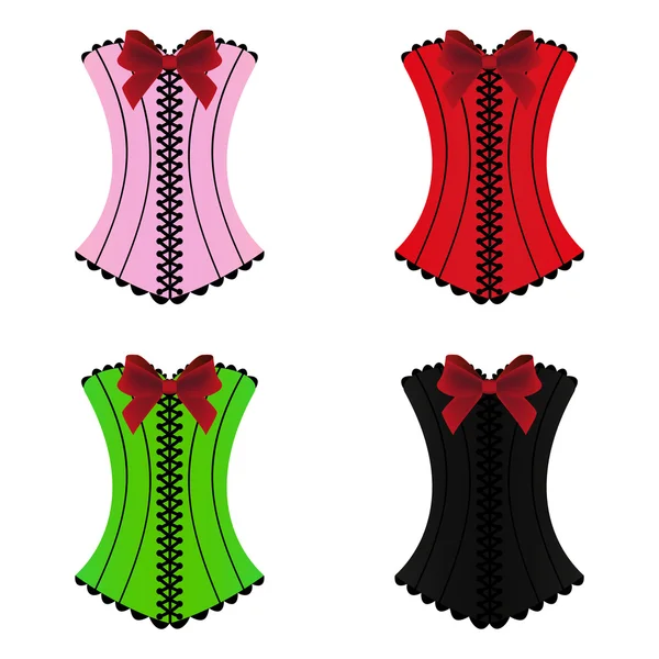 Set of women's sexy corset — Stock Vector