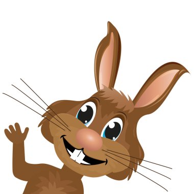 Bunny görünüyor ve bir pençe dalgalar