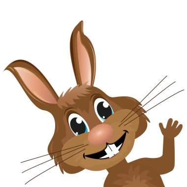 Bunny görünüyor ve bir pençe dalgalar