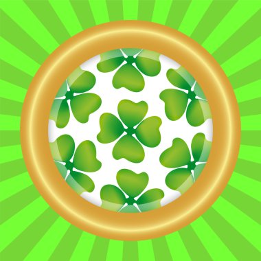 symbol of the day of St. patrka in round frame