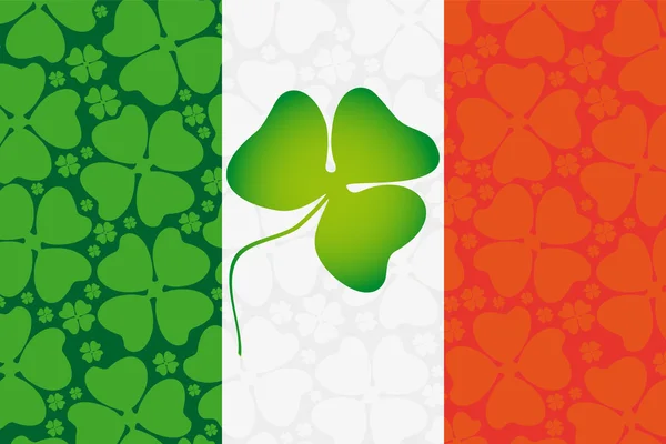 Trifoliate leaf clover on the flag of Ireland — Stock Vector