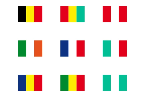 Ensemble de drapeaux du monde — Image vectorielle