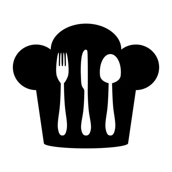 餐具和厨师的帽子 — 图库矢量图片