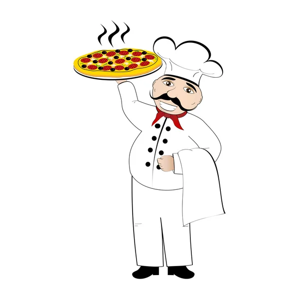 Pizza de chef — Vector de stock