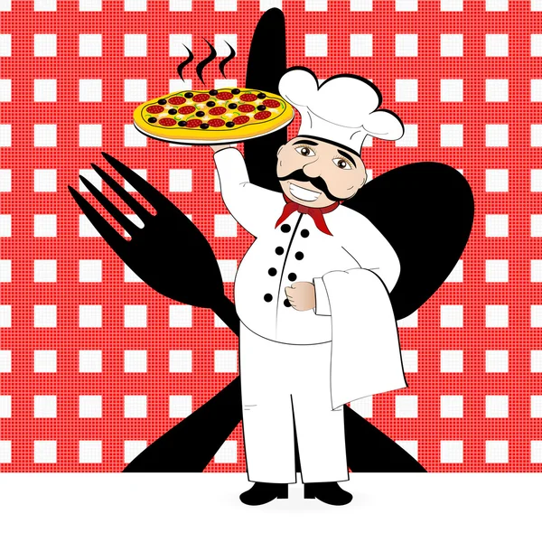 Chef pizza — Stock Vector