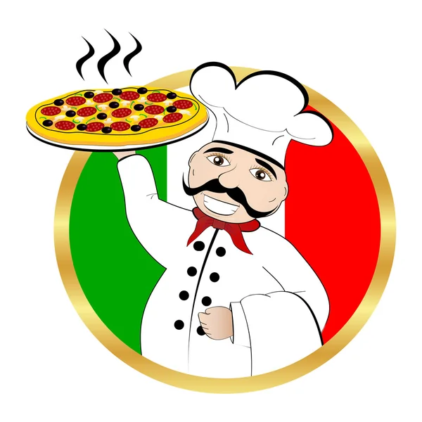 Chef pizza — Stock Vector