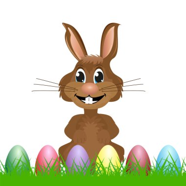 Paskalya yumurtaları ile tavşan